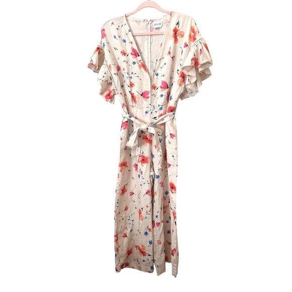 SAYLOR Mae Floral Linen Jumpsuit Sz‎ Large - Picture 2 of 5